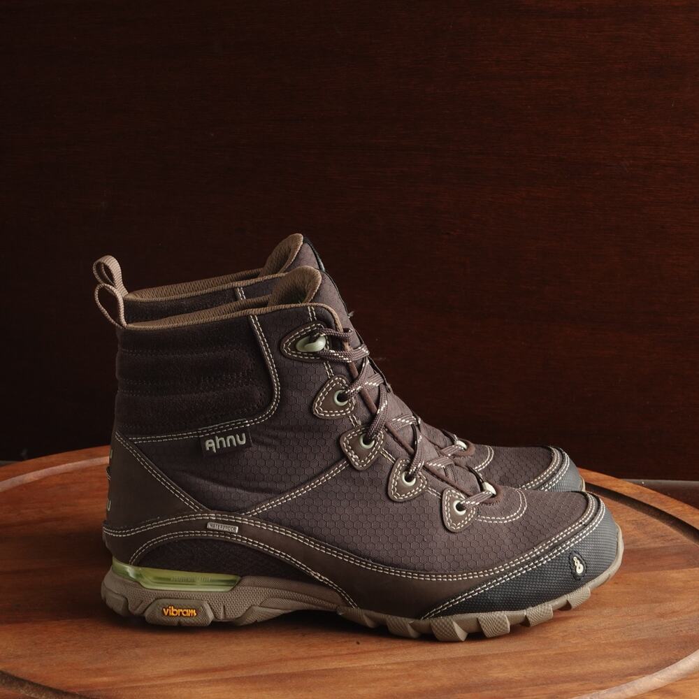 Ahnu Hiking Boot WMS SZ 8 Brown Sugarpine Waterproof Outdoor Trail Ankle Leather
